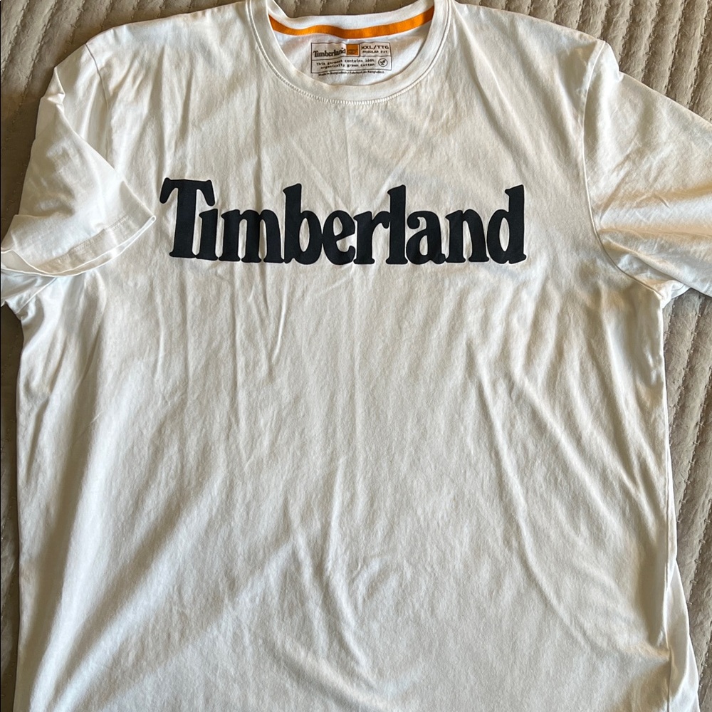 Timberland White Tee with Black Logo